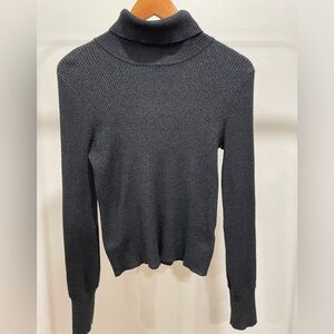 Black Tape Charcoal Black / Grey Specs Long Sleeve Ribbed Turtleneck Size Medium